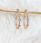 Meghan Gold/Crystal Hoop Earrings