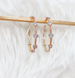 Meghan Gold/Crystal Hoop Earrings