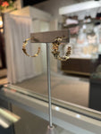 Gold Star Patterned Hoop Earrings