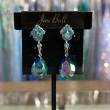 Jim Ball CE1316 Earrings - Aqua AB/Silver