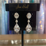 Jim Ball Earrings CZ615 - Clear/Silver