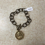 Maryna Jewelry Bronze Chain Coin Pendant Bracelet