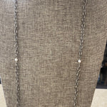Maryna Jewelry Long Silver Chain/Pearl Necklace