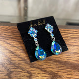 Jim Ball CE1316 Earrings - Aqua AB/Silver