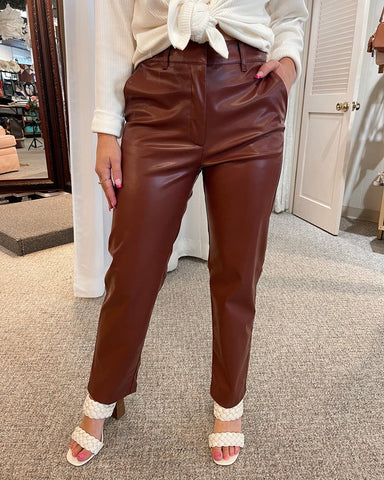 Chocolate Faux Leather Pants