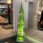 Large Green Iridescent Lighted Tree
