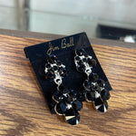 Jim Ball Earrings PV444 - Jet/Silver