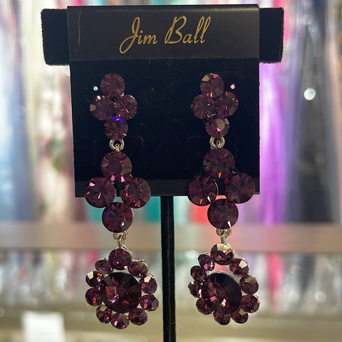 Jim Ball Earrings CE746 - Amethyst/Silver