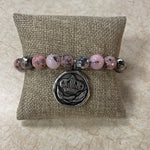 Maryna Jewelry Mauve/Silver Coin Pendant Bracelet