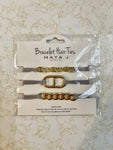 Maya J Bracelet Hair Tie Yellow Gold Chain Link/Grey Elastic Cord