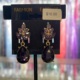 Dark Purple Formal Earrings