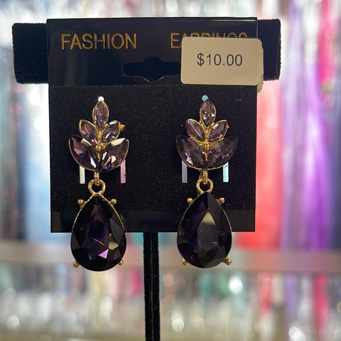 Dark Purple Formal Earrings