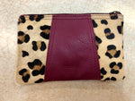 Soruka Carly Print Leather Pouch - Burgundy/Leopard