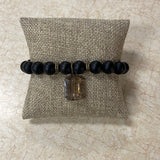 Maryna Black Beaded Pendant Bracelet