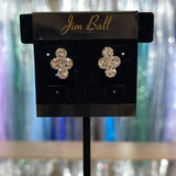 Jim Ball CE1274 Stud Earrings - Clear/Silver