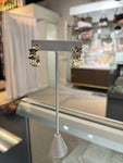 Gold Star Patterned Hoop Earrings