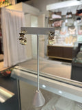Gold Star Patterned Hoop Earrings