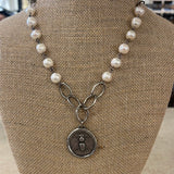 Maryna Jewelry Silver Chain/Pearl Coin Necklace