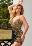 Rachel Allan 40175 - Black/Gold Size 10