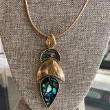 Blue/Green Resin Pendant Long Necklace