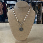 Maryna Jewelry Silver Chain/Pearl Coin Necklace