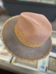 Blush/Grey Straw Hat
