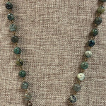 Maryna Jewelry Long Teal Beaded Pendant Necklace