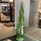 Large Green Iridescent Lighted Tree