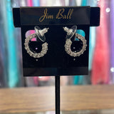 Jim Ball CZ589 Small Crystal Hoop Earrings - CZ Clear/Silver