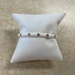 White Enamel CZ Cuff Bracelet