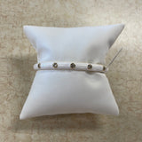 White Enamel CZ Cuff Bracelet