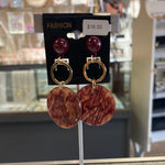 Gold Circle with Maroon Acrylic Stud 2"
