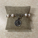 Maryna Jewelry Pearl/Silver Toggle Pendant Bracelet