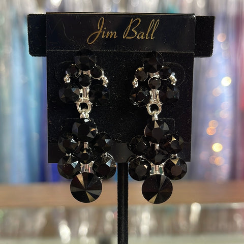Jim Ball Earrings PV444 - Jet/Silver