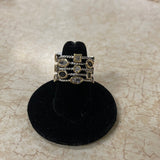 Silver/Gold/Black Cocktail Ring