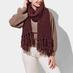 Katie Loxton Plum Chunky Knitted Scarf