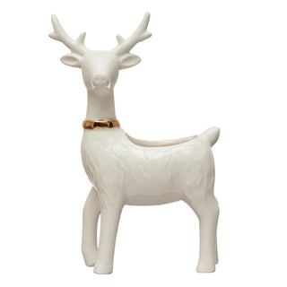 Reindeer Stoneware Planter
