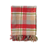 50"x60" Red Multicolor Cotton Flannel Throw